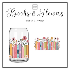 Books & Flowers 16oz UVDTF