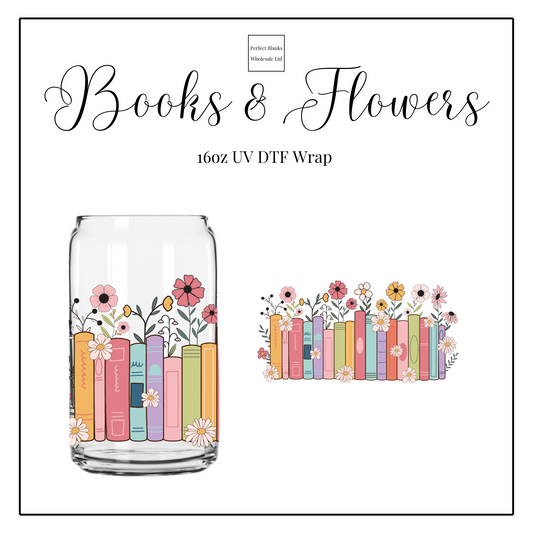 Books & Flowers 16oz UVDTF