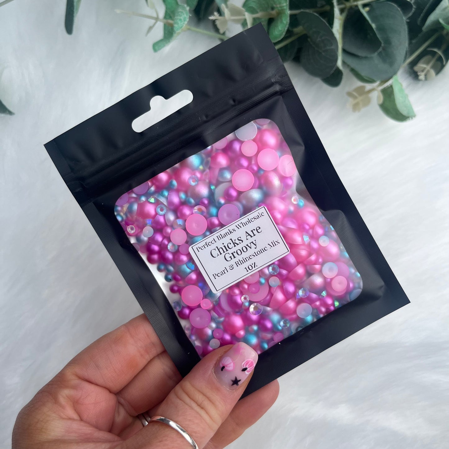 Chicks Are Groovy - Pearl and Rhinestone mix 1oz