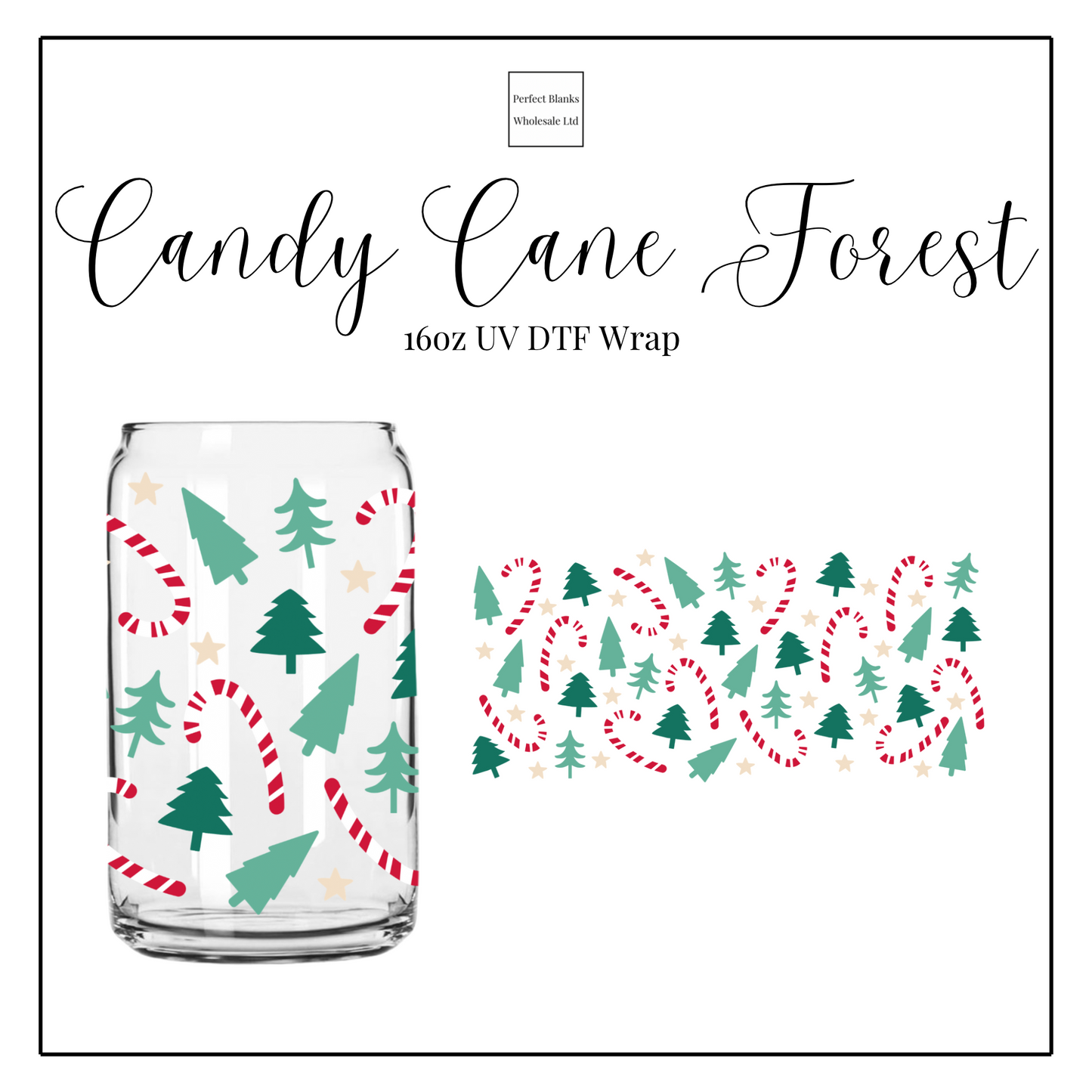 Candy Cane Forest 16oz UVDTF