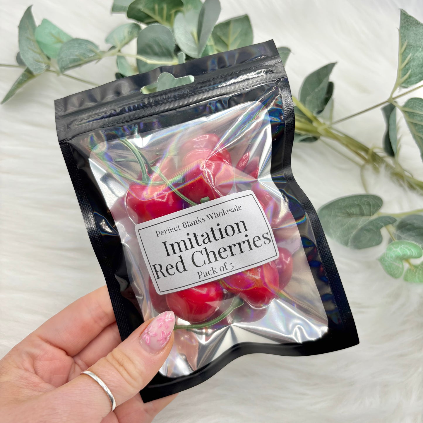 Imitation Red Cherries - 5 Pack of Cabochons