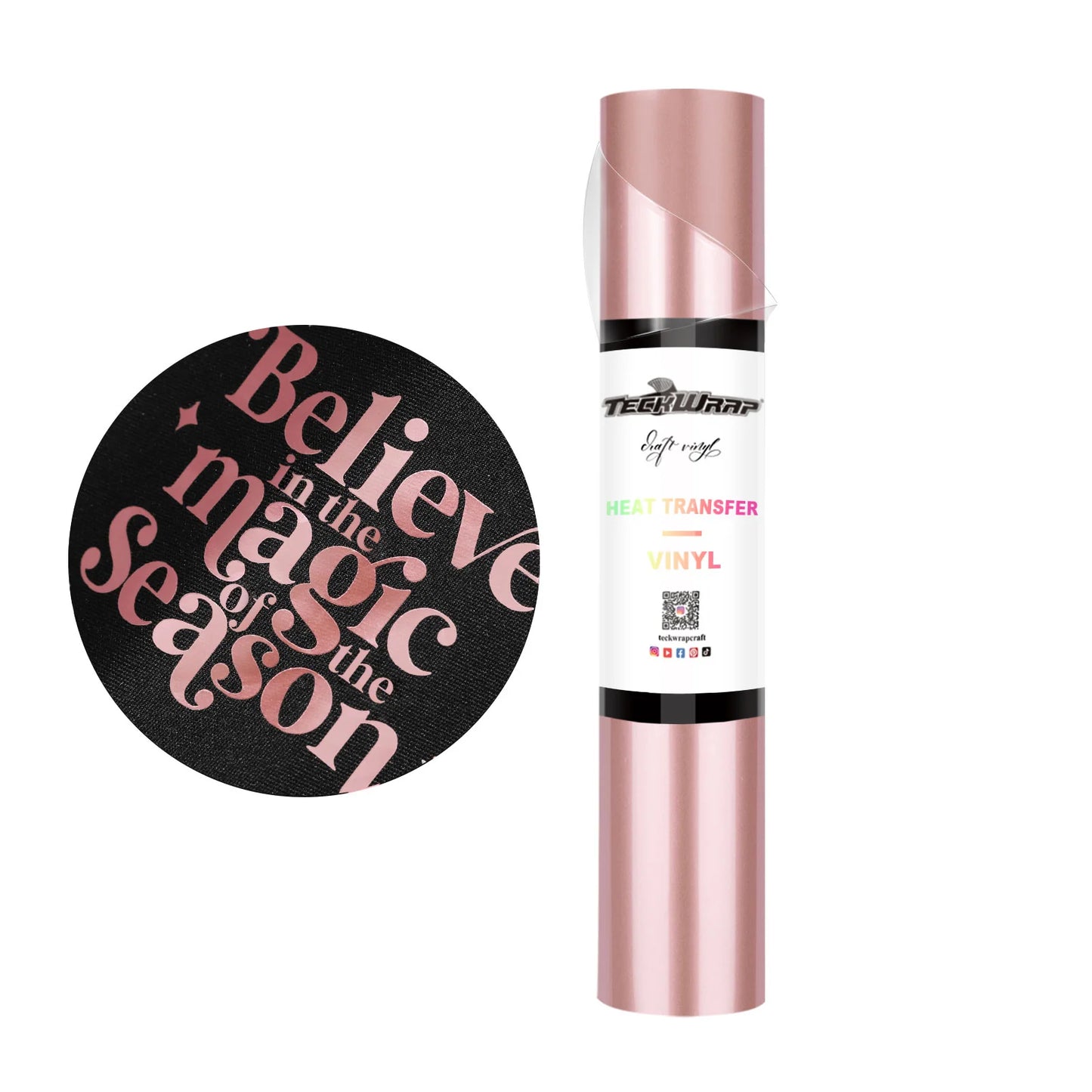 Teckwrap Rose Gold Metallic Pearlescent HTV - 5ft