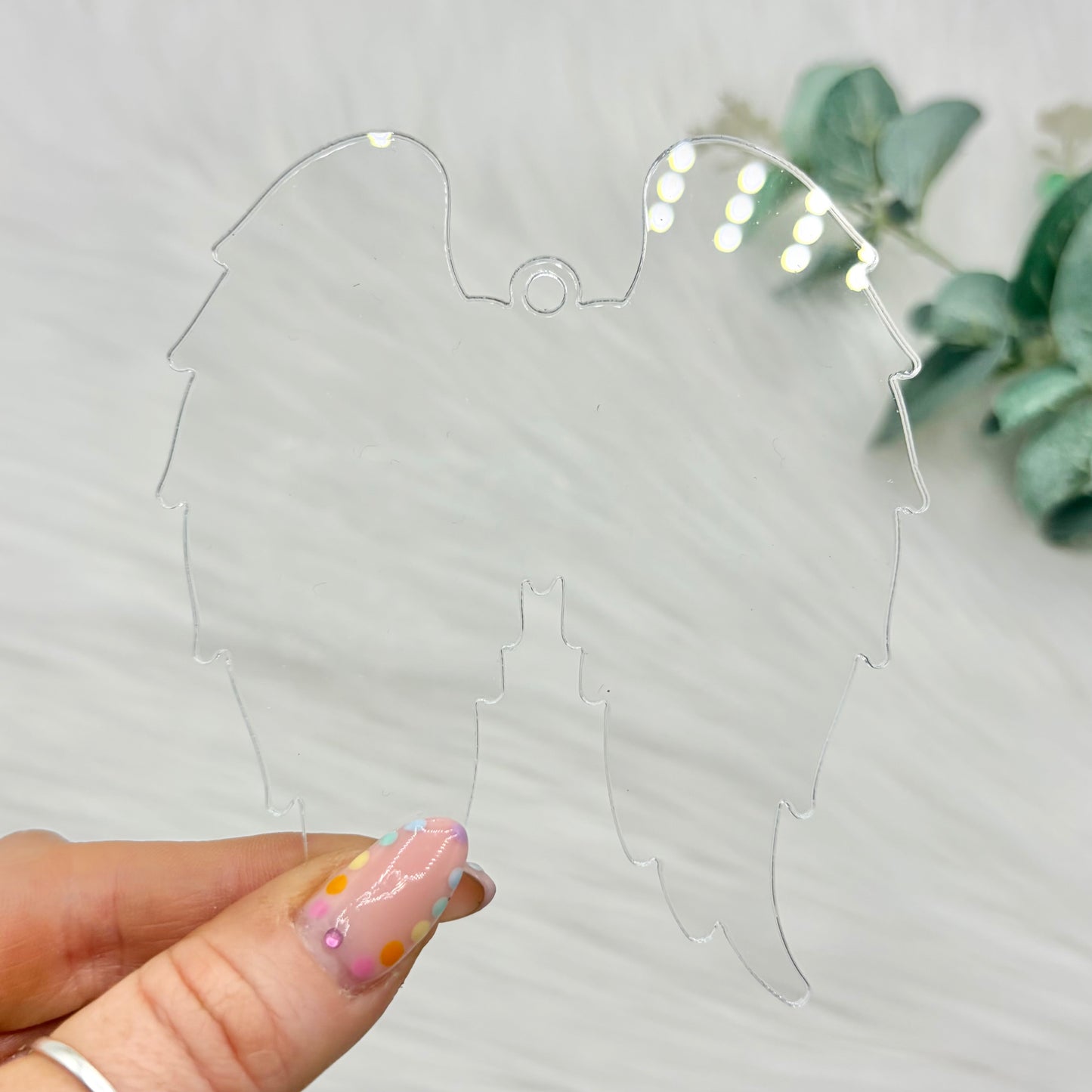 Angel Wings Acrylic Snowglobe Christmas Decoration