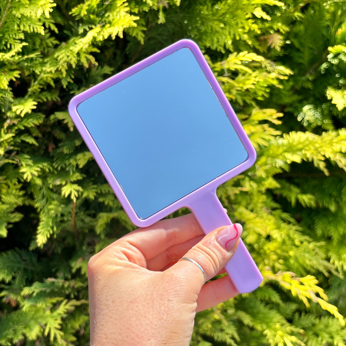 Hand Held Square Mirror