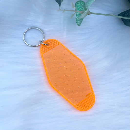 Glitter Orange Motel Keyring - No. 47