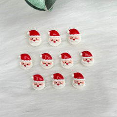 Mini Santa Heads - 10 Pack of Cabochons