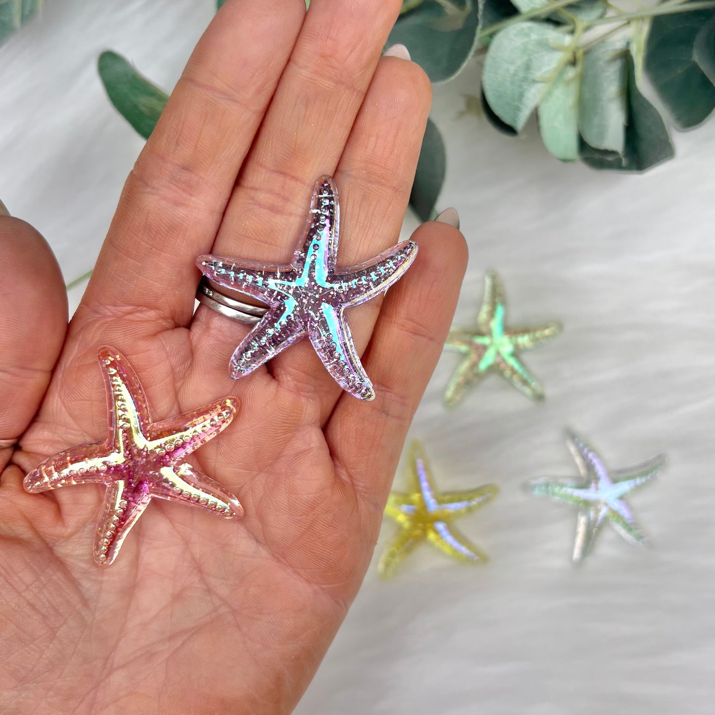 Iridescent Starfish - Pack of 5 Cabochons