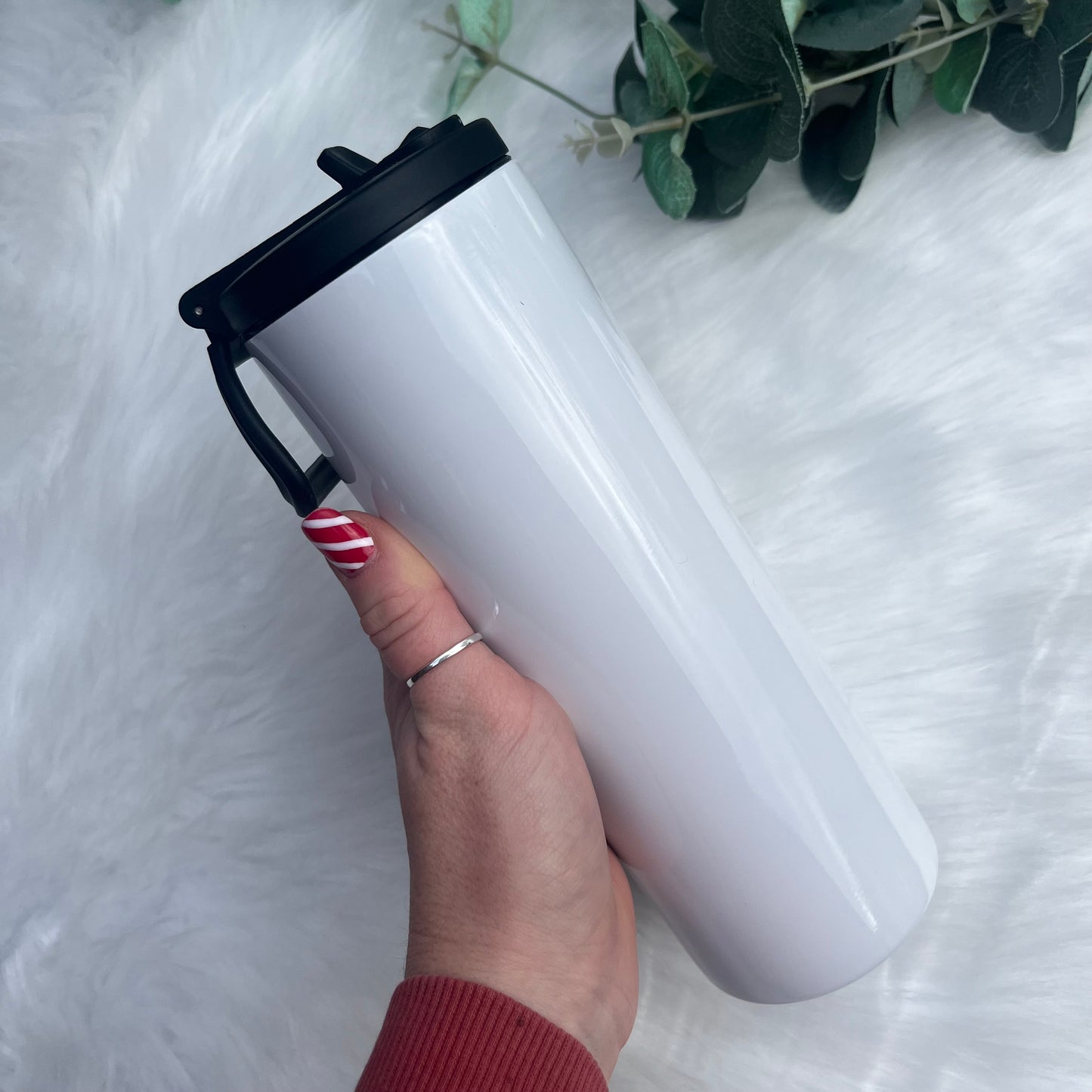 20oz Flip Lid Sublimation Tumbler - White