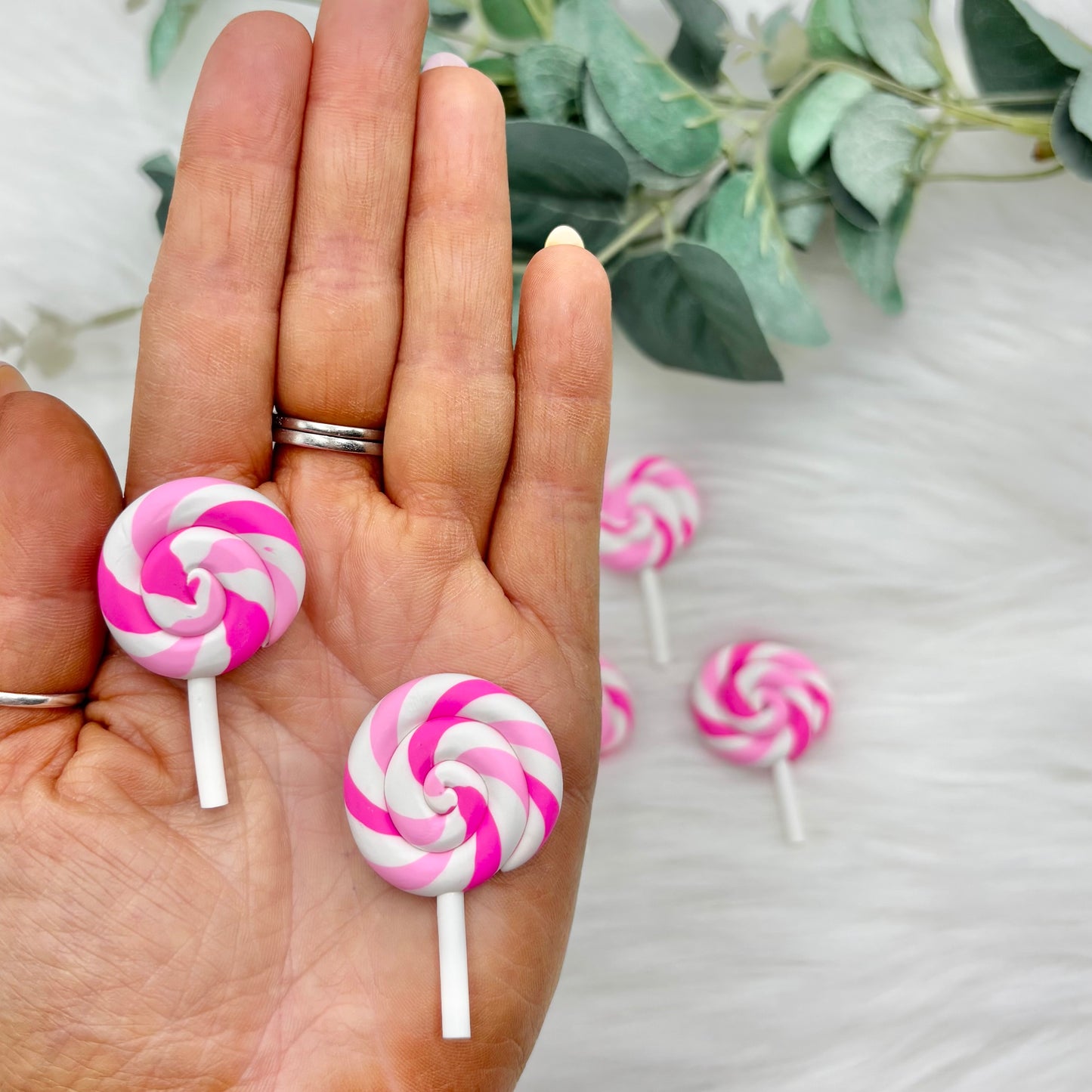 Pink Lollipops - 5 Pack of Cabochons