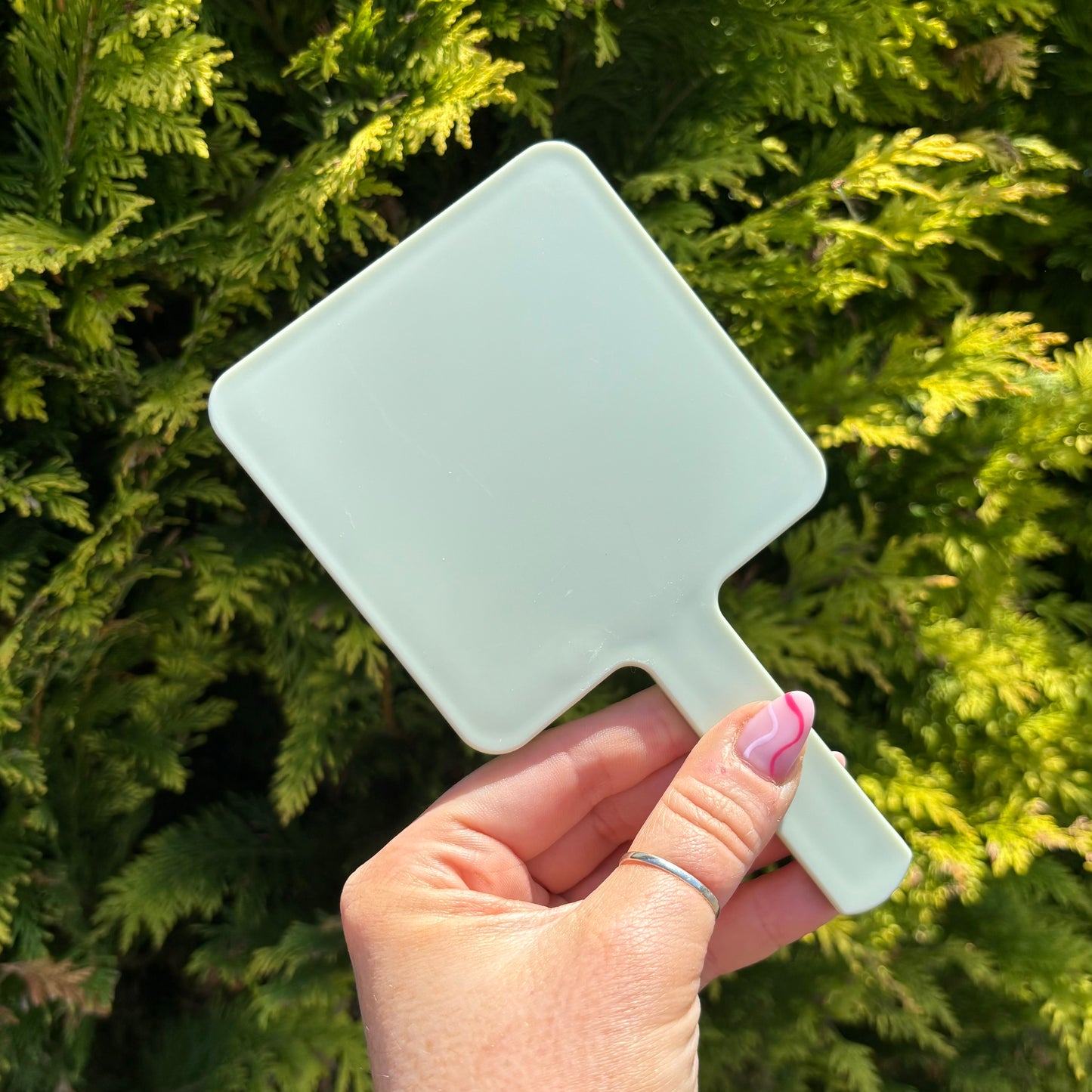 Hand Held Square Mirror