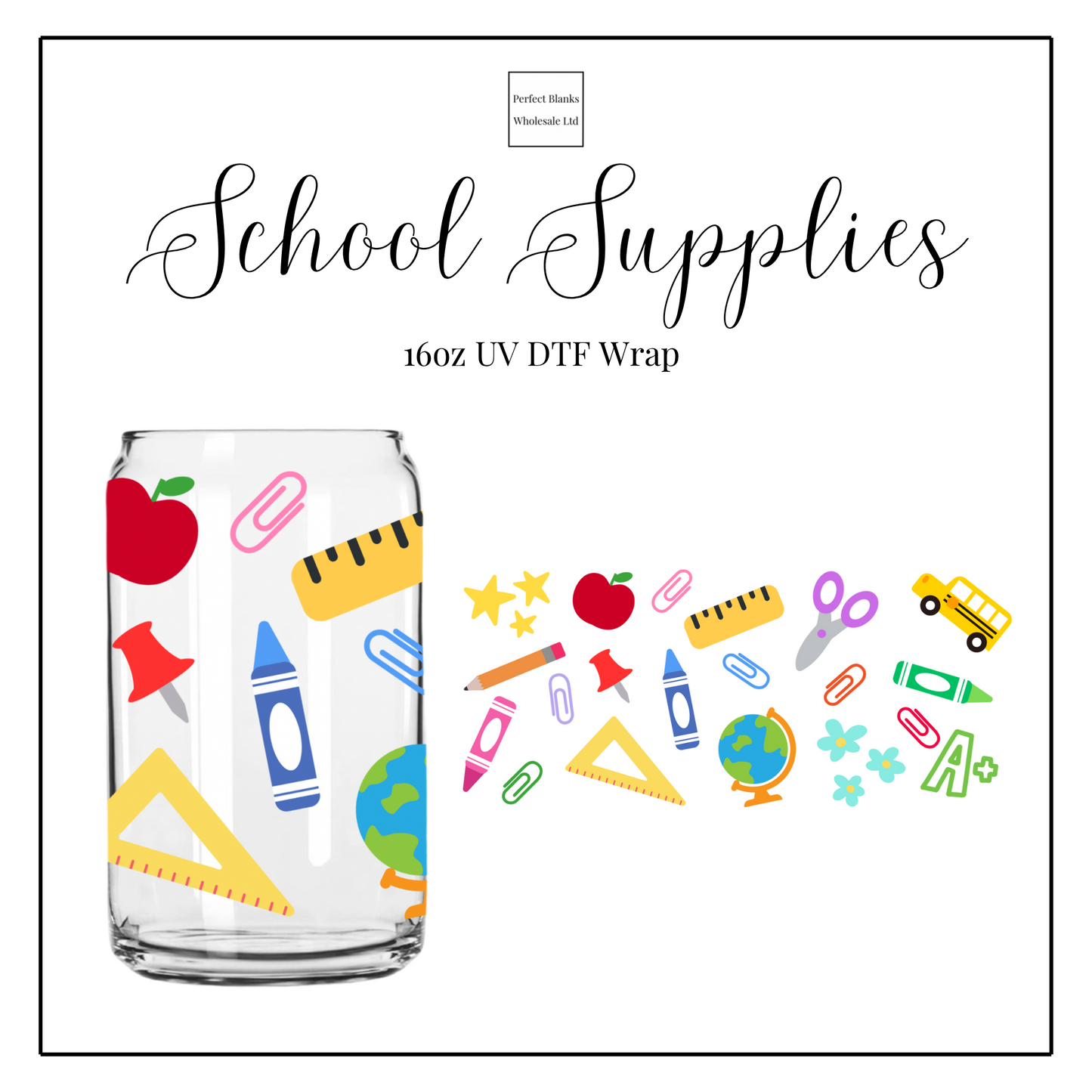 School Supplies 16oz UVDTF