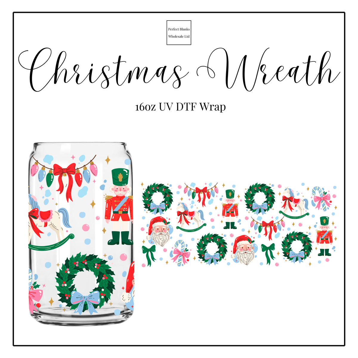 Christmas Wreath 16oz UVDTF
