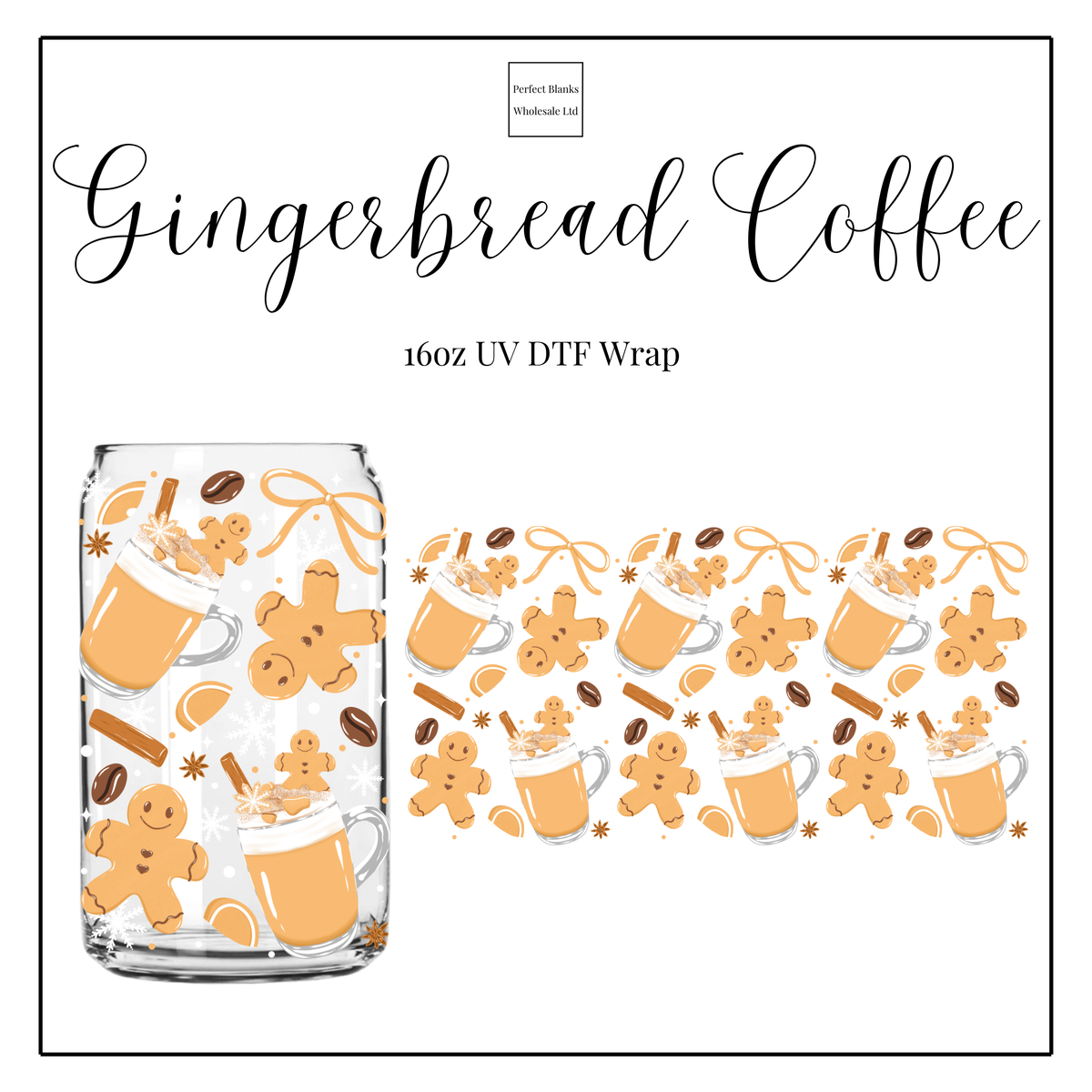 Gingerbread Coffee 16oz UVDTF