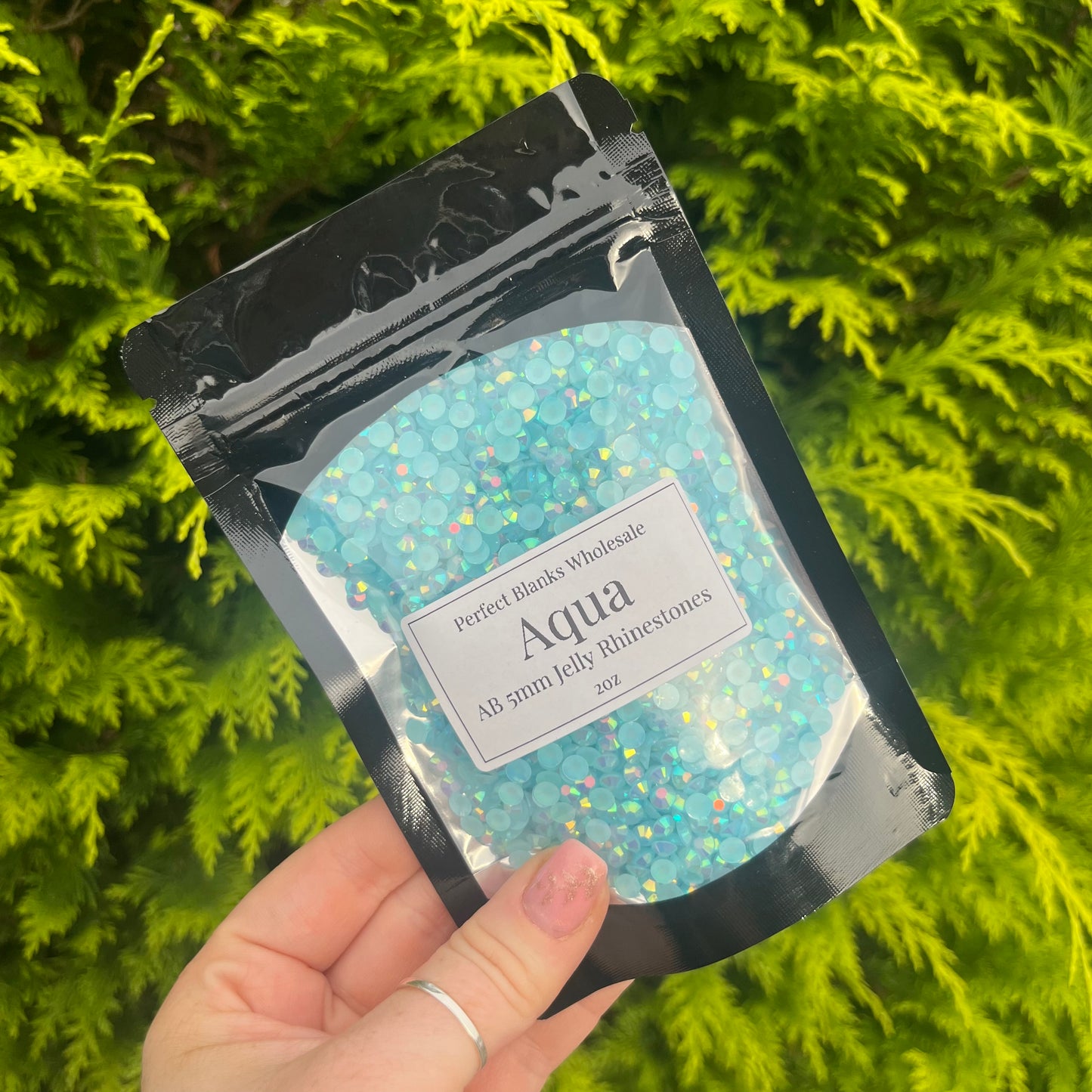 Aqua AB Jelly Rhinestones - 5mm