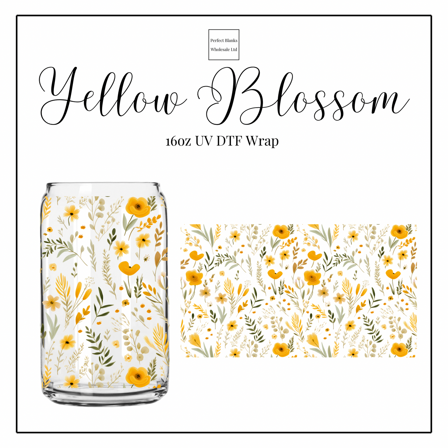 Yellow Blossom 16oz UVDTF