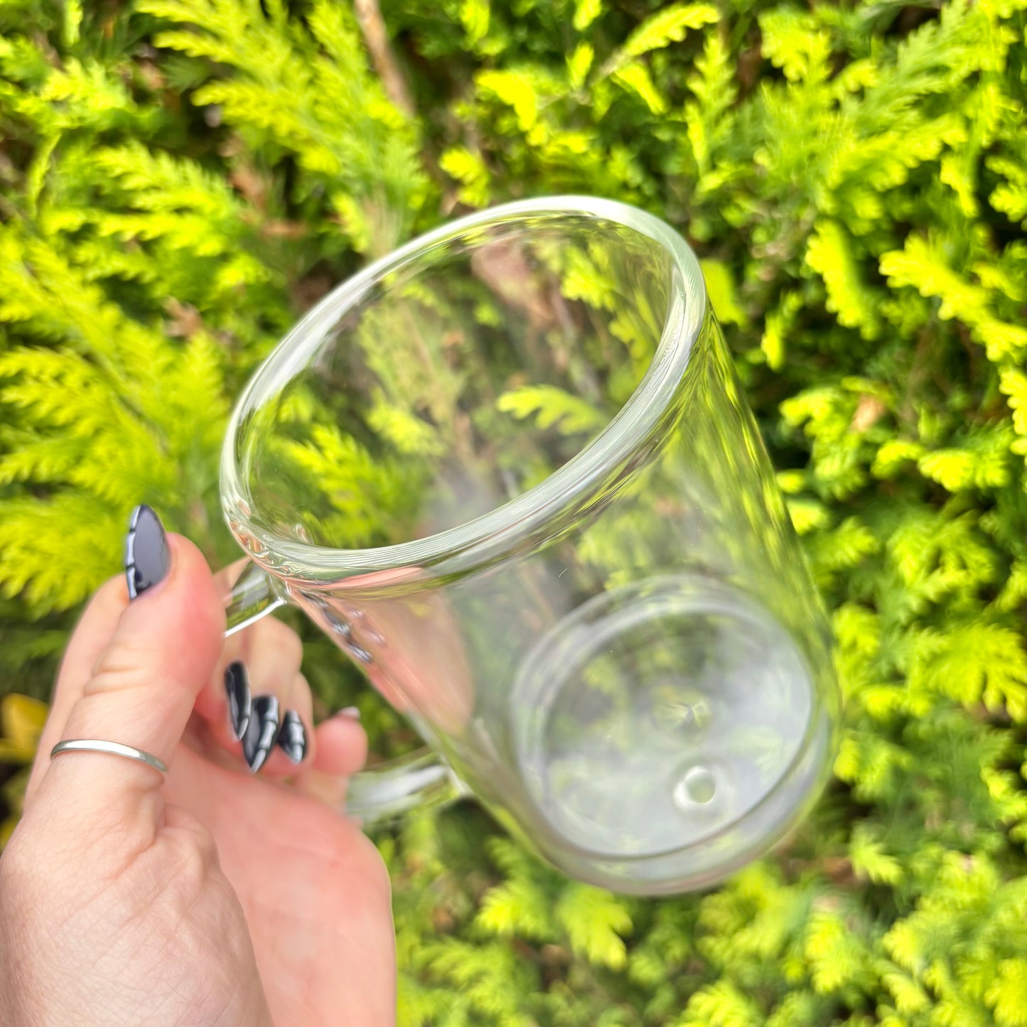15oz Double Walled Glass Snowglobe Mug