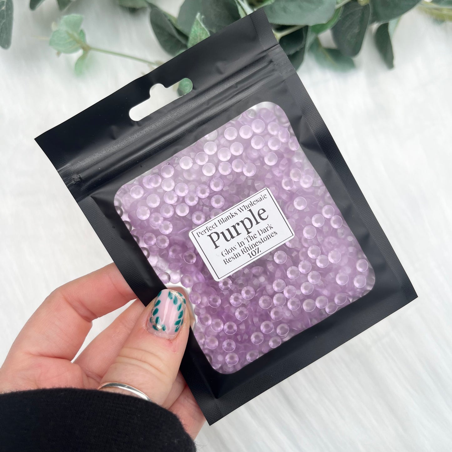 Purple Glow in the Dark Rhinestones - 5mm