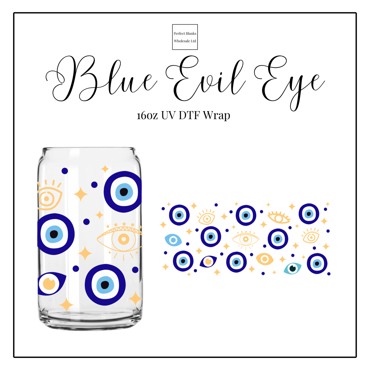 Blue Evil Eye 16oz UVDTF