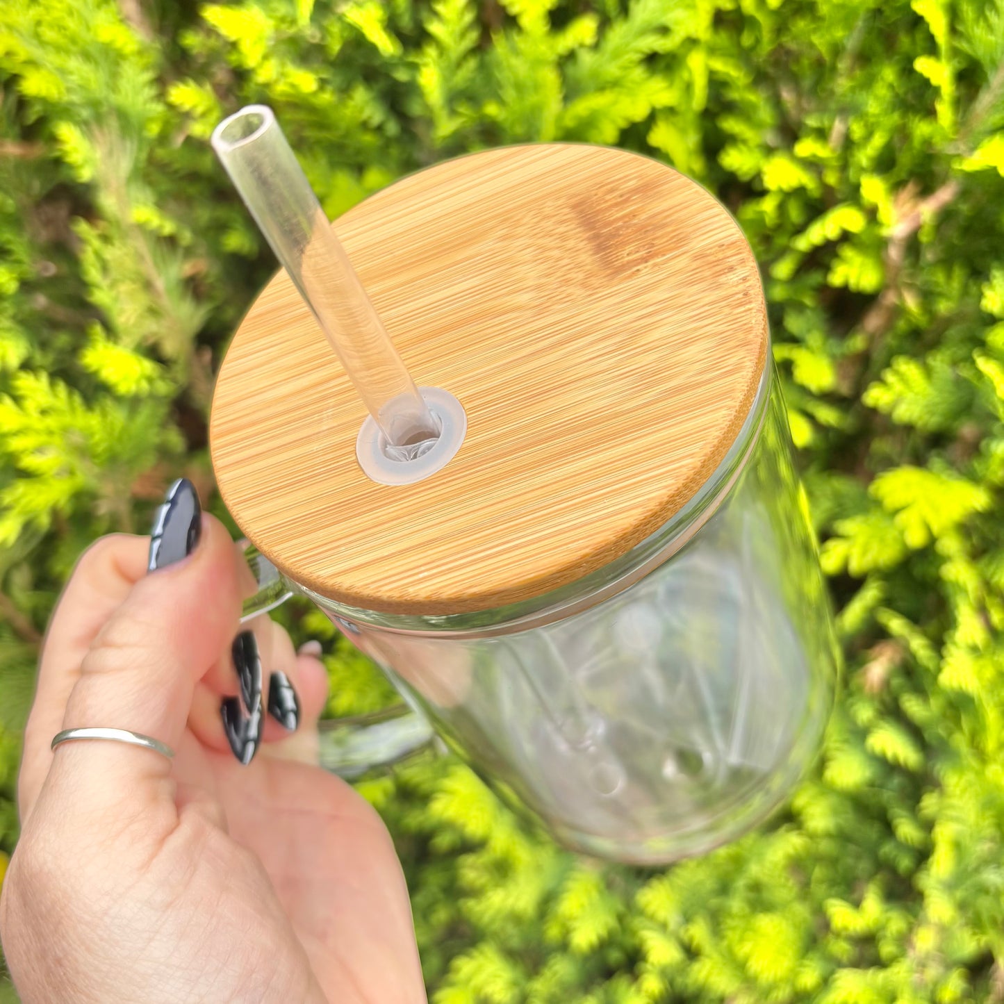 15oz Double Walled Glass Snowglobe Mug