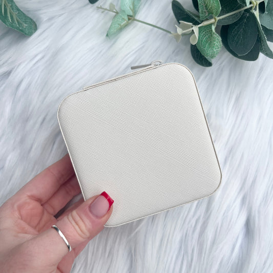 White Faux Leather Jewellery Organiser