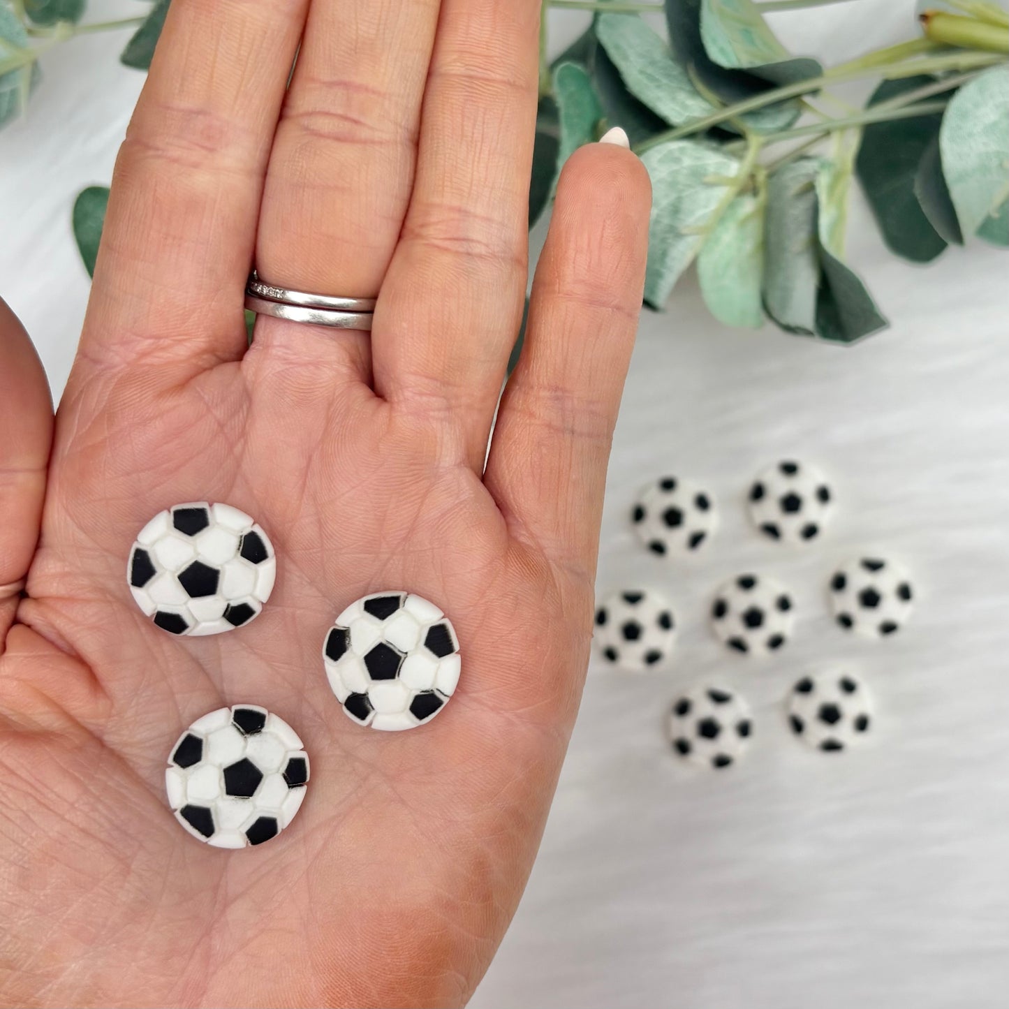 Football - 10 Pack of Cabochons