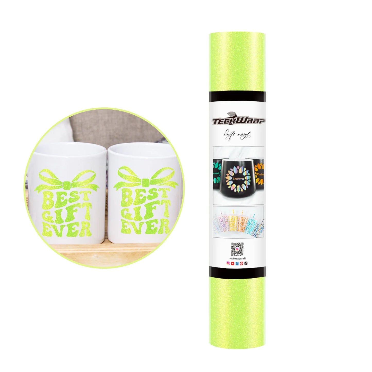 TeckWrap Gold Lime Shimmer Adhesive Vinyl - 5ft