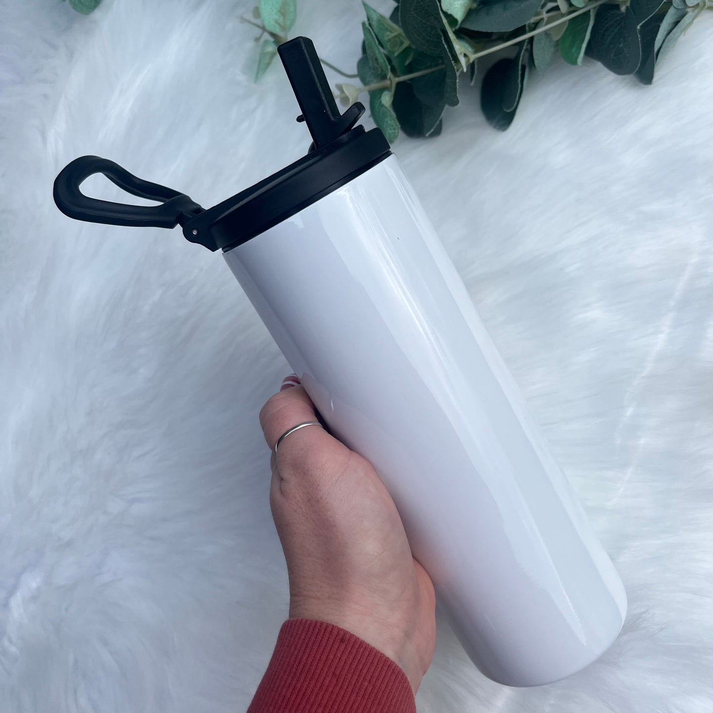 20oz Flip Lid Sublimation Tumbler - White