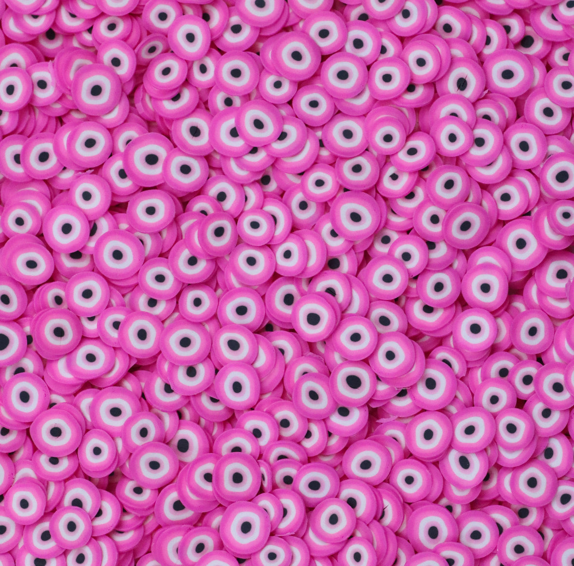 Hot Pink Evil Eye - Polymer Clay Slices