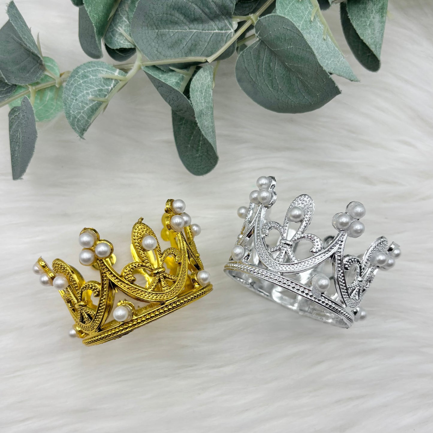 3D Pearl Crown Topper - 1 Pack Cabochon