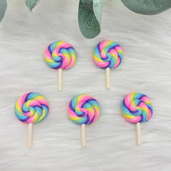 Pastel Lollipops - 5 Pack of Cabochons