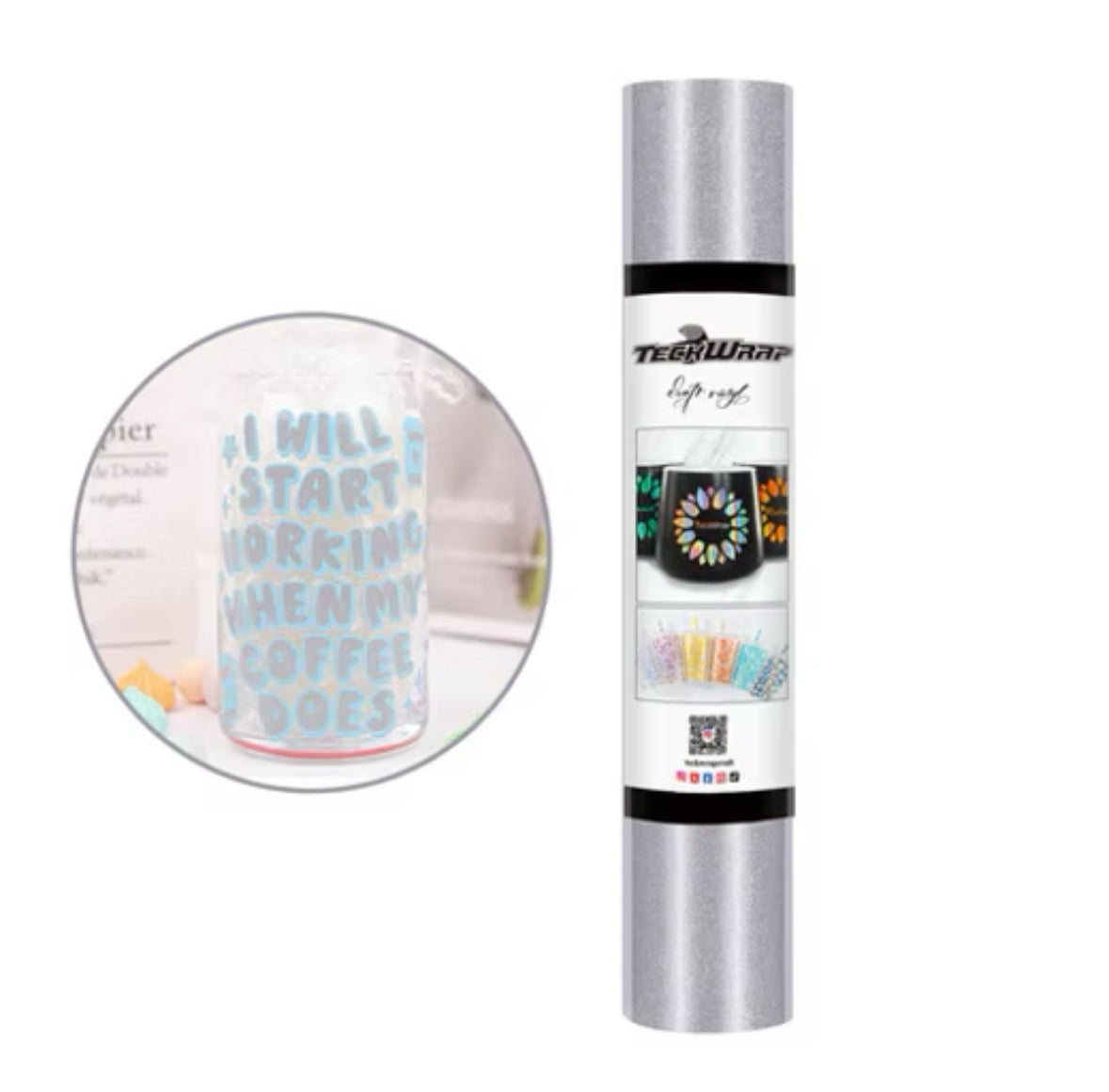 TeckWrap Grey Shimmer Adhesive Vinyl - 5ft