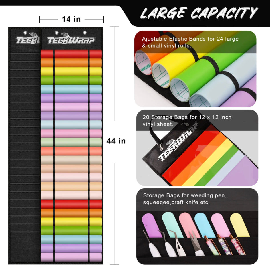 TeckWrapCraft Vinyl Roll Storage with 24 Compartments