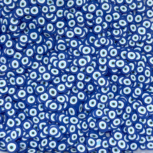 Blue Evil Eye - Polymer Clay Slices 1oz