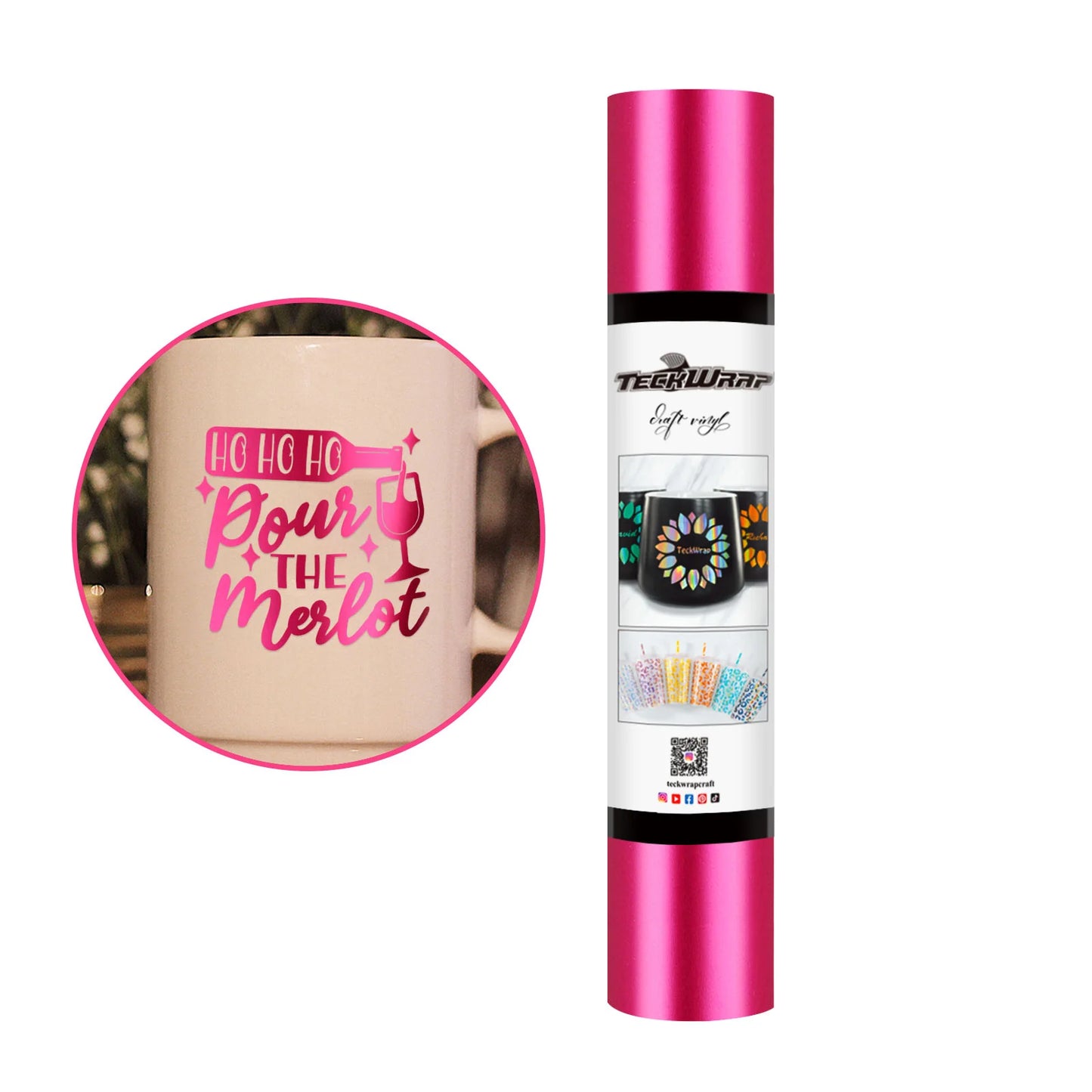TeckWrap Rose Pink Metallic Satin Chrome Adhesive Vinyl