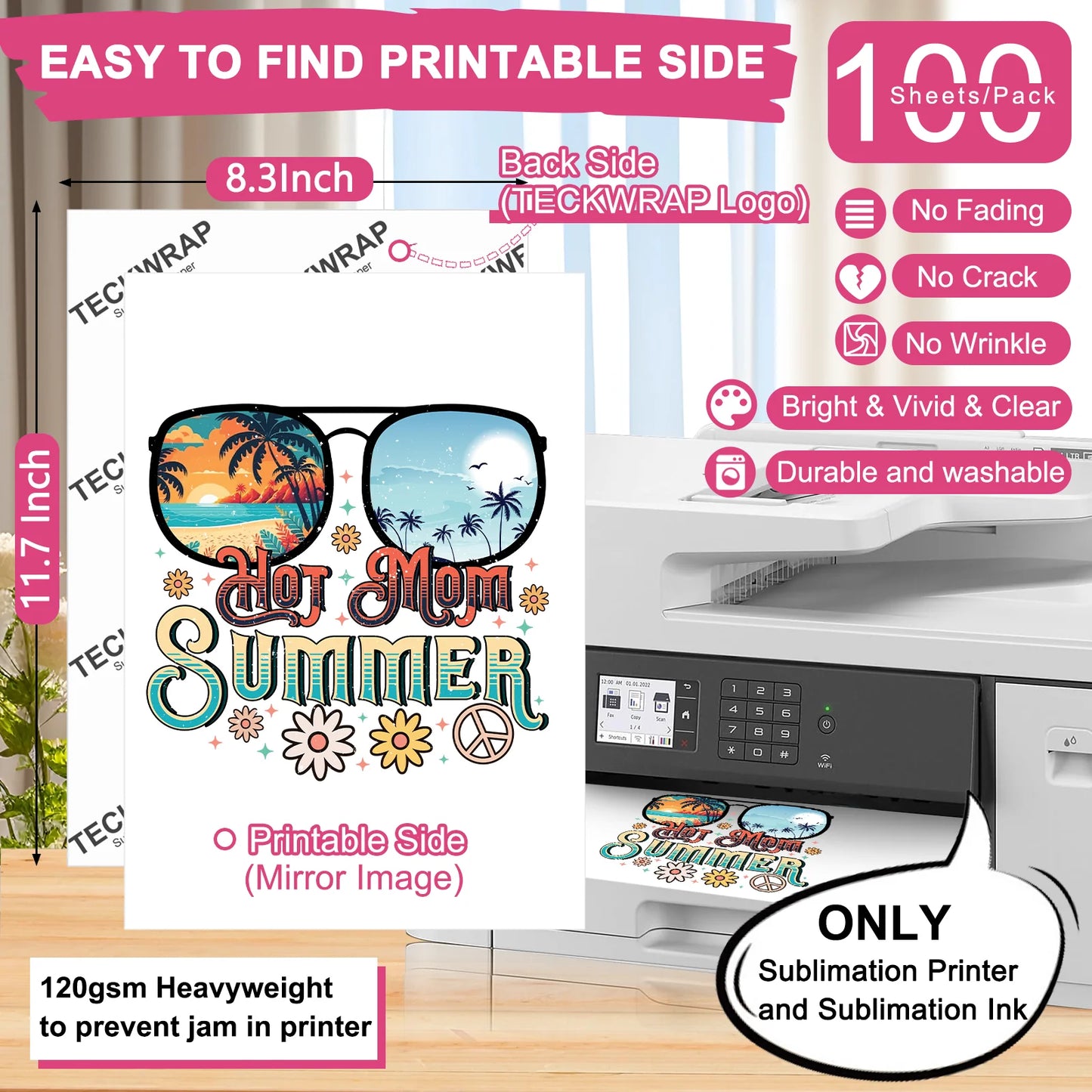 TeckWrap Sublimation Paper A4 - 8.3"x 11.7" (100 sheets)