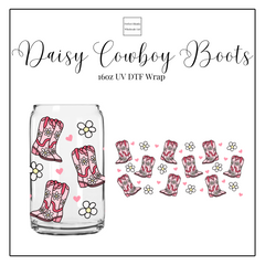 Daisy Cowboy Boots 16oz UVDTF