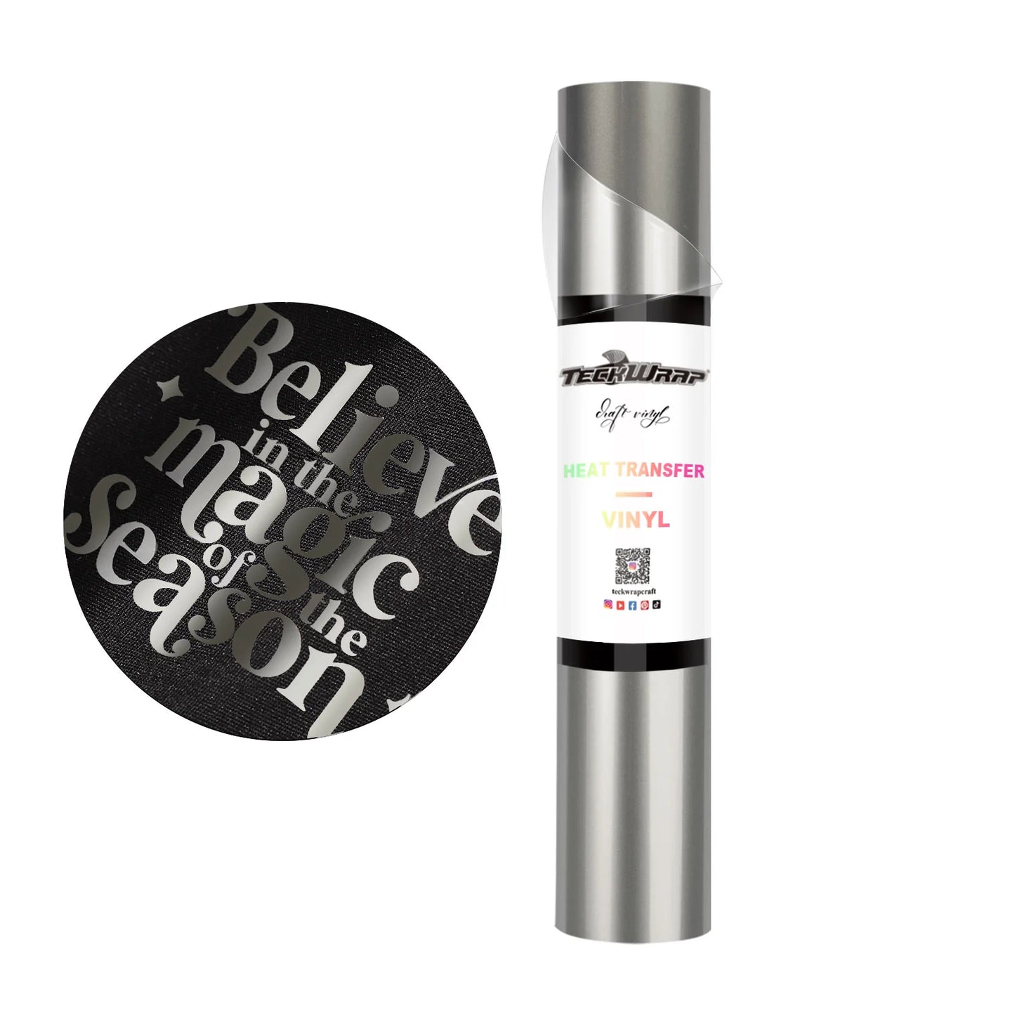 Teckwrap Simple Gray Metallic Pearlescent HTV - 5ft