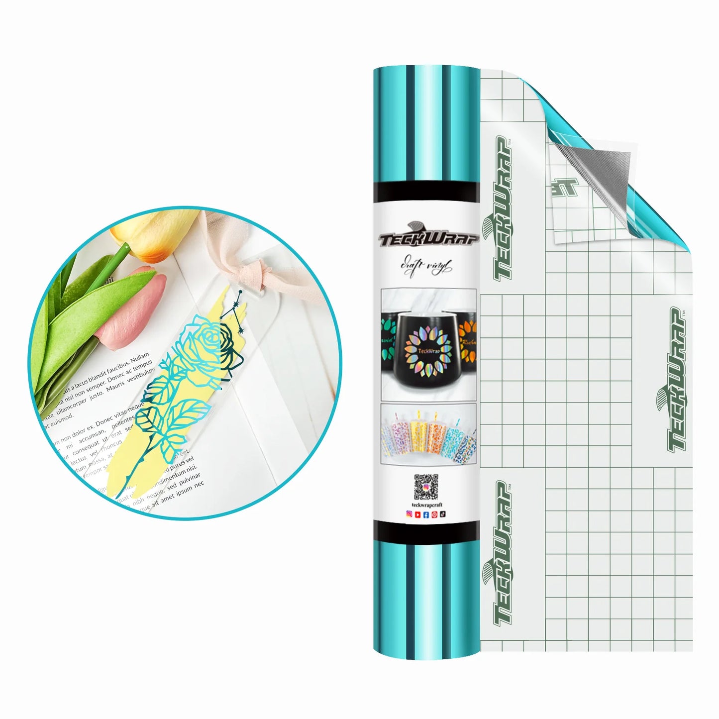 Teckwrap Aqua Blue Bubble Free Mirror Chrome Adhesive Vinyl