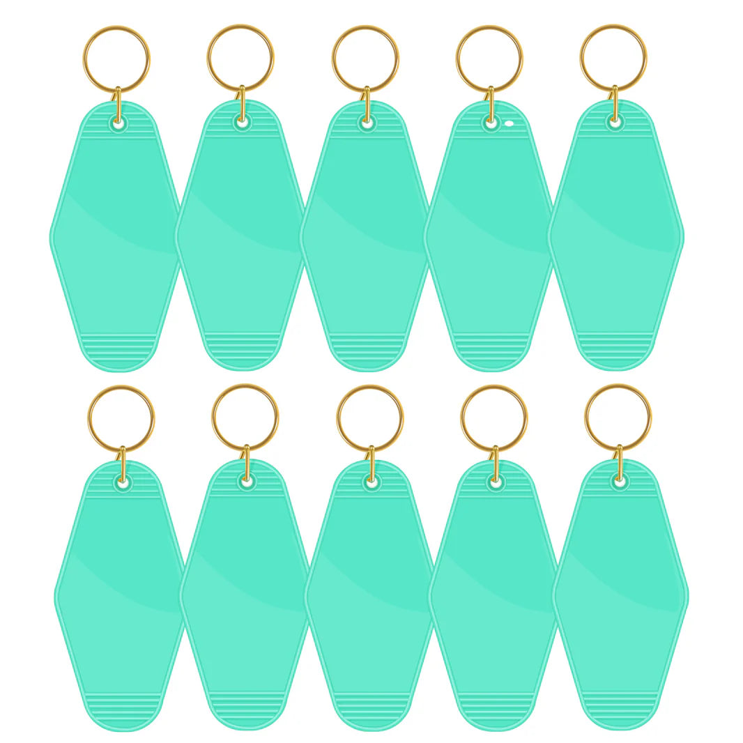 TeckWrap Motel Keychains Blanks - Teal 10 pack