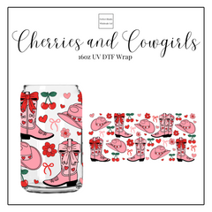 Cherries and Cowgirls 16oz UVDTF