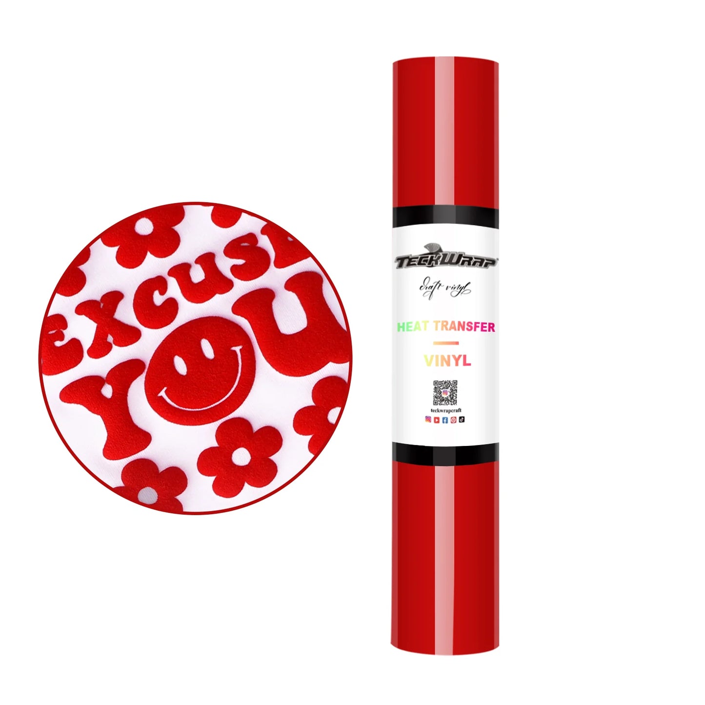 Teckwrap Red Puff HTV - 5ft