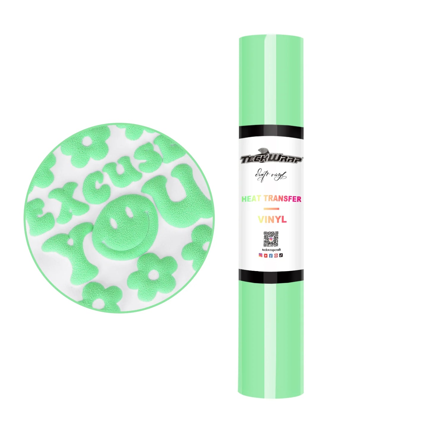 Teckwrap Pale Green Puff HTV - 5ft