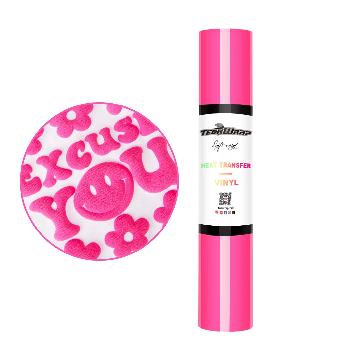 Teckwrap Neon Pink Puff HTV - 5ft