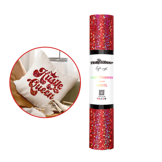 Teckwrap Red Holographic HTV - 5ft