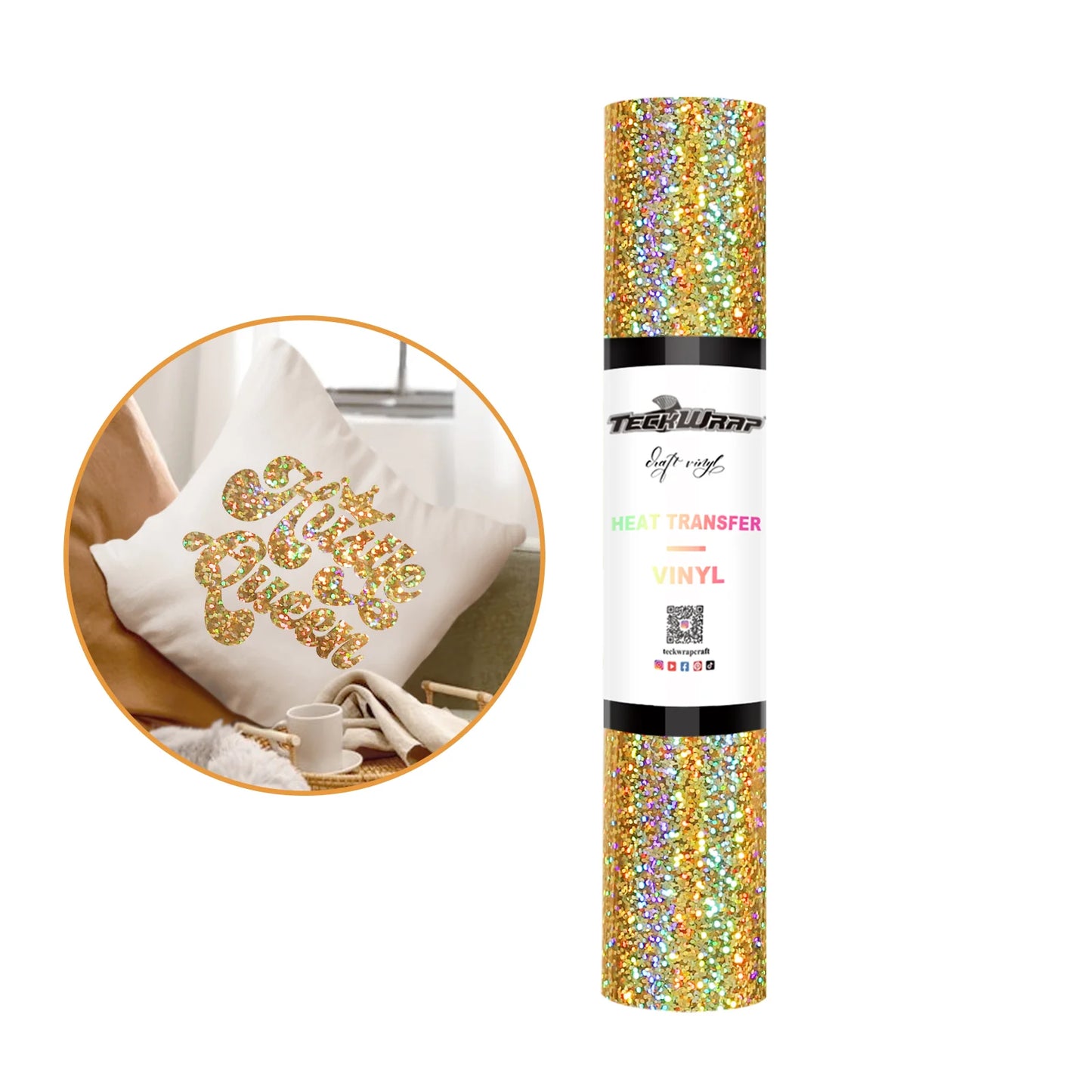Teckwrap Gold Holographic HTV - 5ft