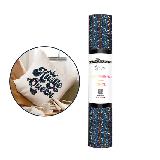 Teckwrap Black Holographic HTV - 5ft