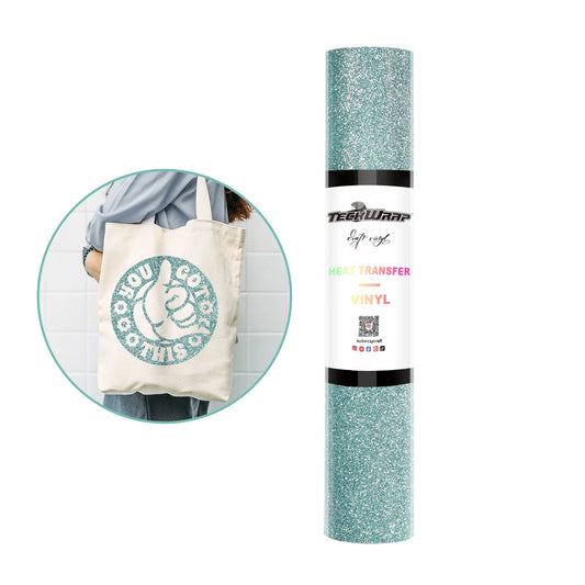 Teckwrap Glitter Aqua HTV - 5ft