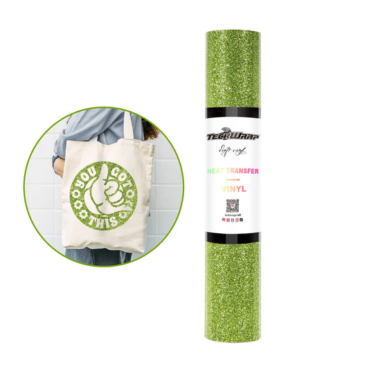 Teckwrap Glitter Lime Green HTV - 5ft