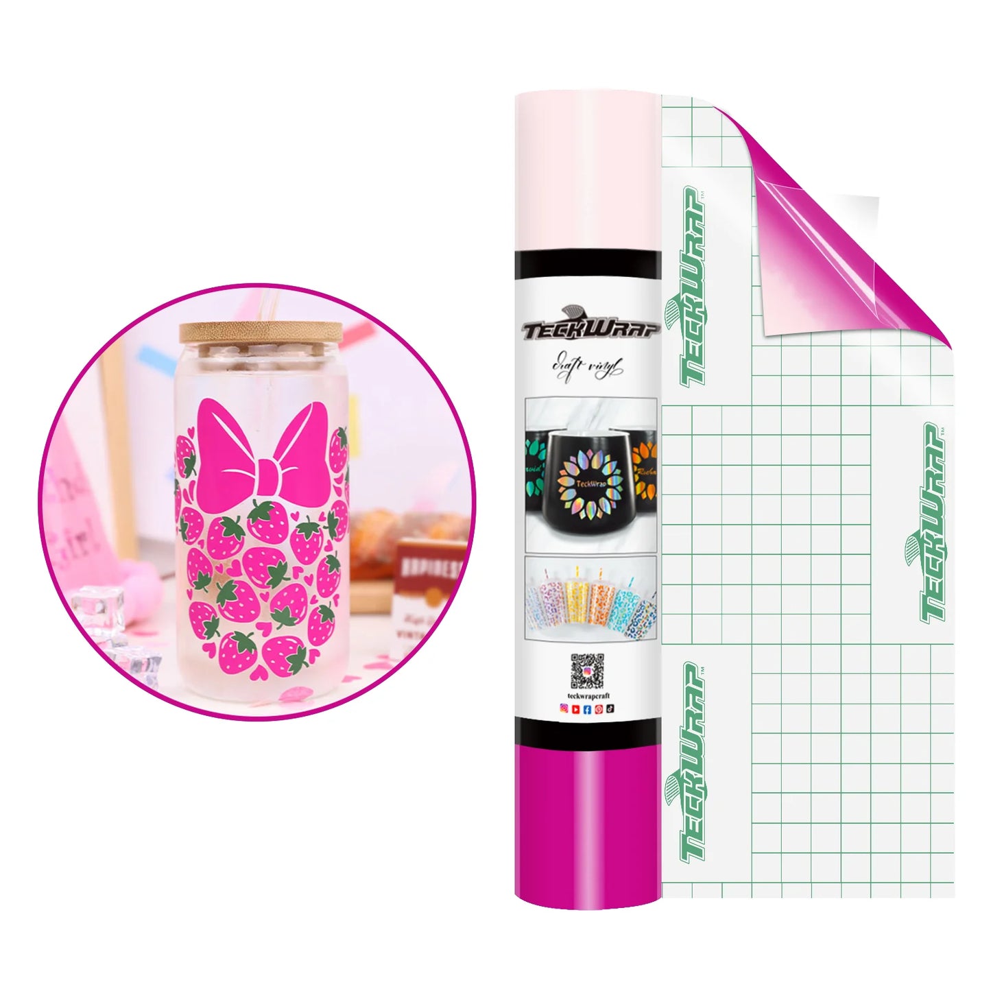 Teckwrap Rose Pink Cold Colour Changing Adhesive Vinyl - 5ft