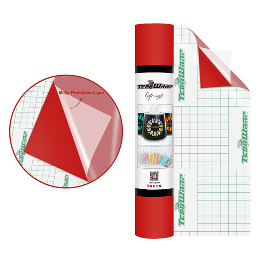 Teckwrap Pure Red 001M series Craft Vinyl (matte) - 5ft